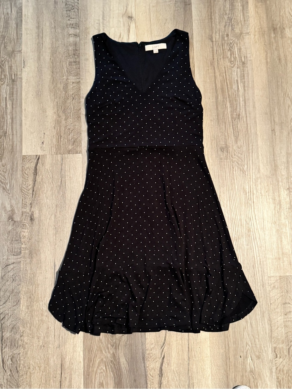 black v neck skater dress LOFT | Dresses | Loft Polka Dot Sleeveless Vneck mable The Goddiva Cap Sleeve Ever-Pretty Shawl Sleeve Sheath Maxi dress Color:Brown Jacket With Black Pant